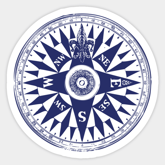 Nautical Compass | Vintage Compass | Sticker by Eclectic At Heart